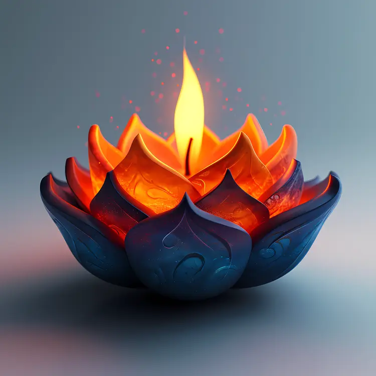Colorful Decorative Candle with Flame