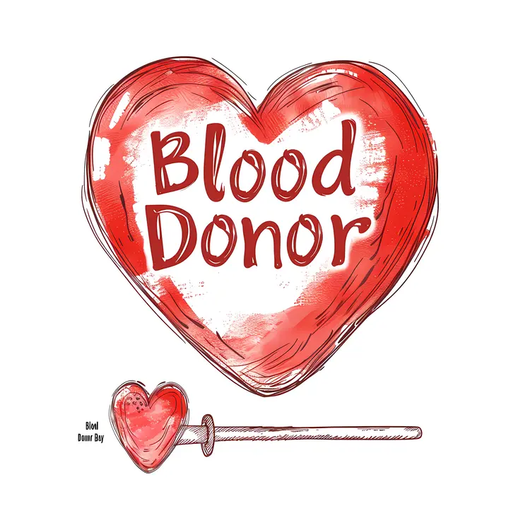 Heart Cartoon with 'Blood Donor' Message