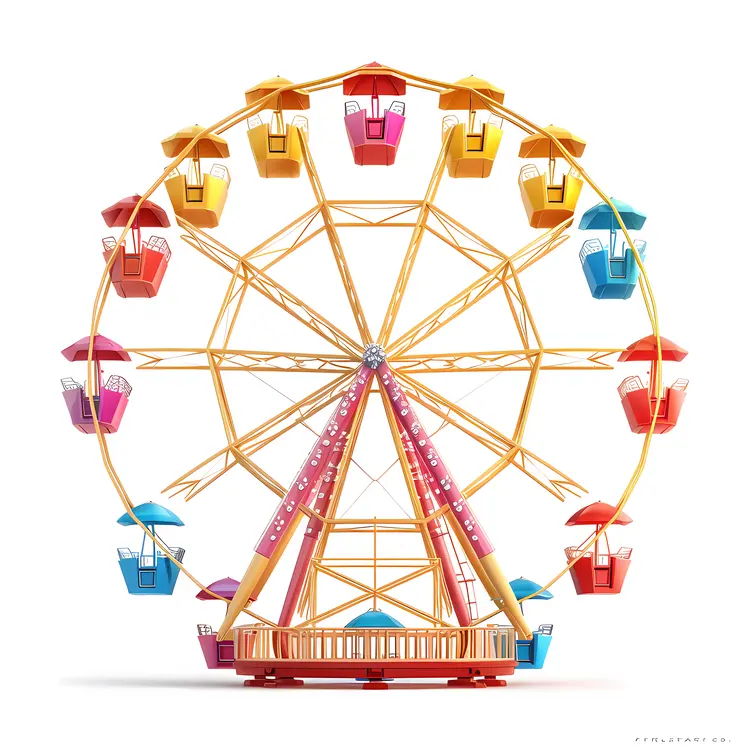 Yellow Ferris Wheel at Amusement Park
