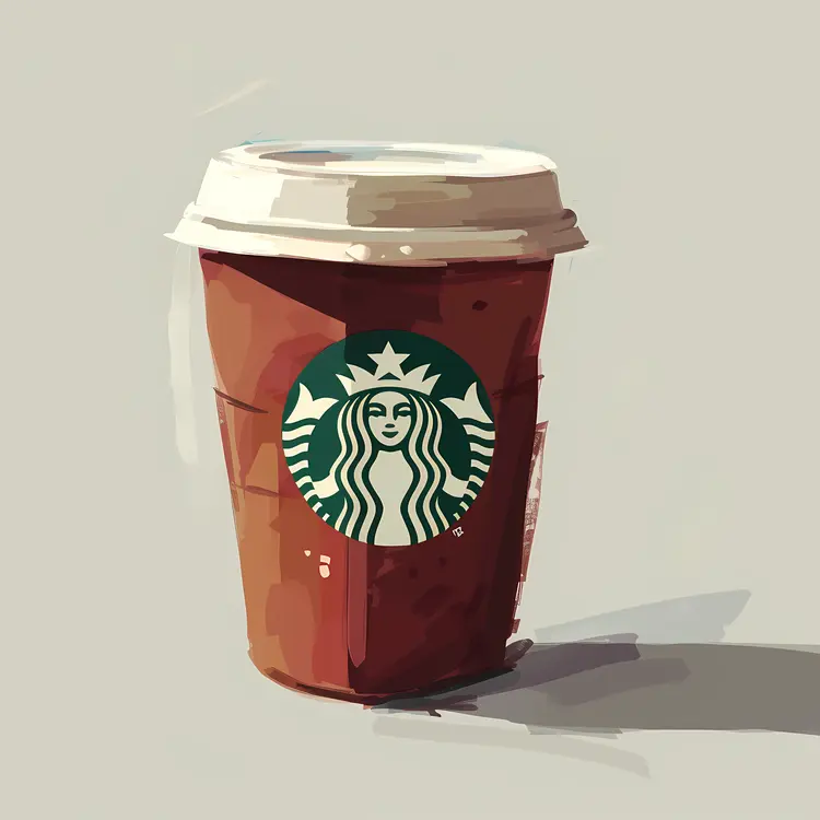 Red Starbucks Cup Illustration