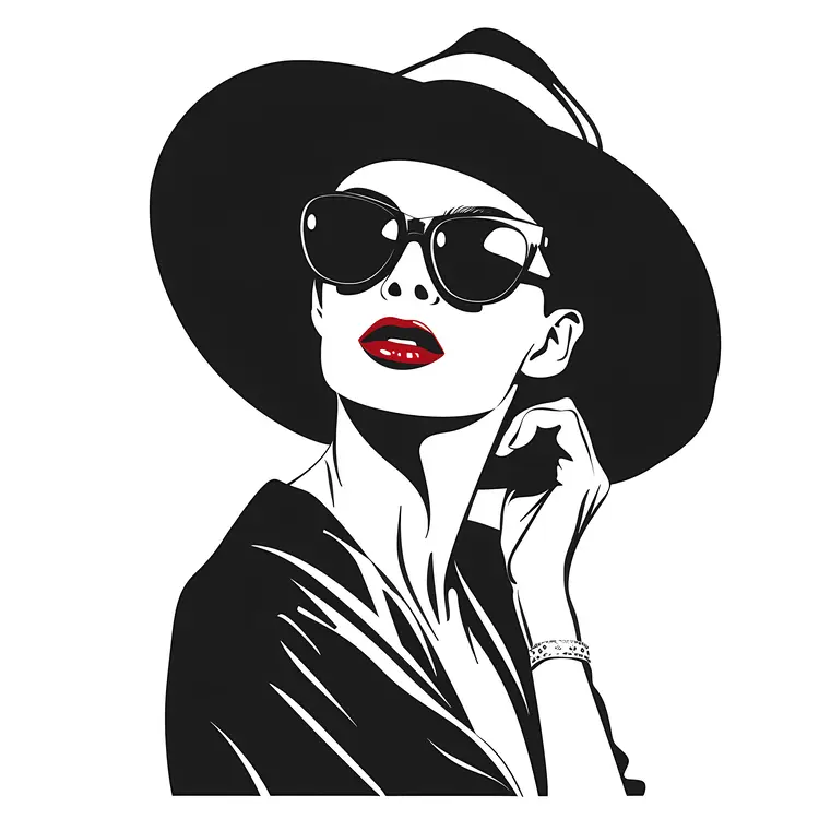 Elegant Woman in Black Hat