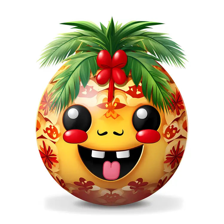 Smiling Pineapple Christmas Ornament