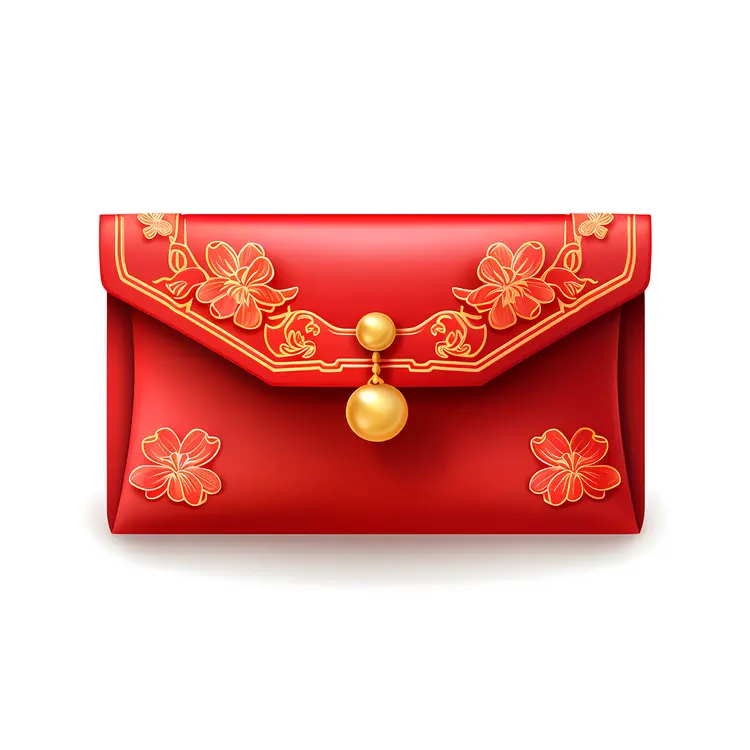 Elegant Red Envelope with Floral Design
