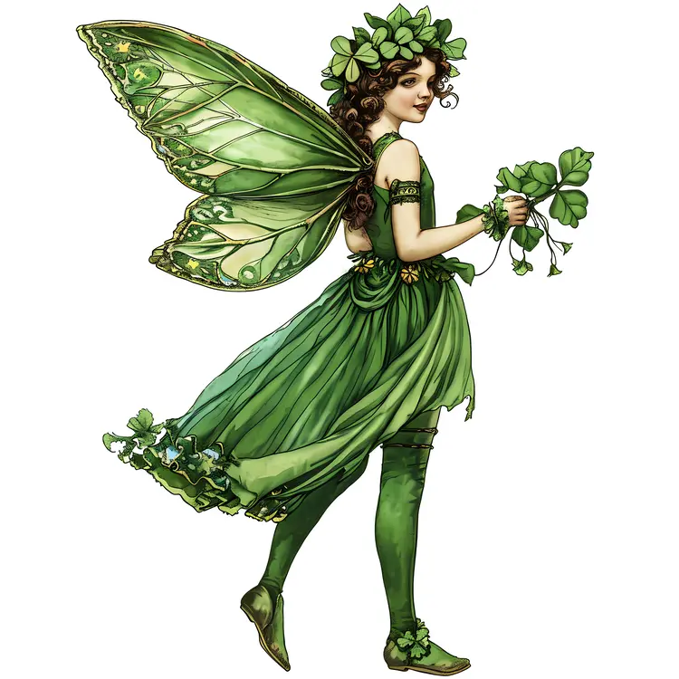 Green Fairy with Shamrock