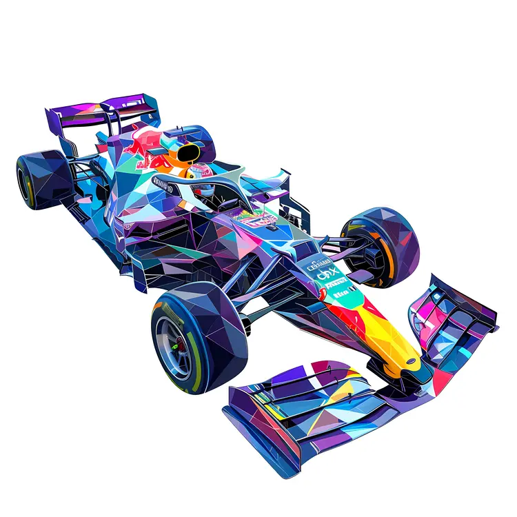 Colorful Racing Car Illustration