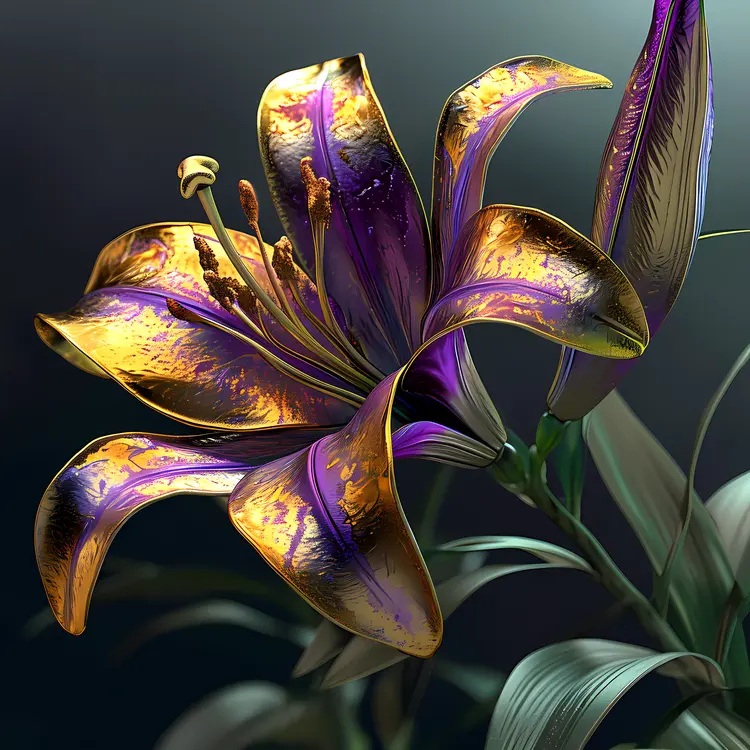 Purple and Gold Lily