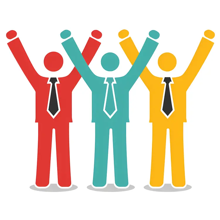 Colorful Businessmen Celebrating Success
