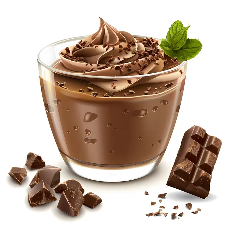 Chocolate Mousse with Mint and Chocolate Bar