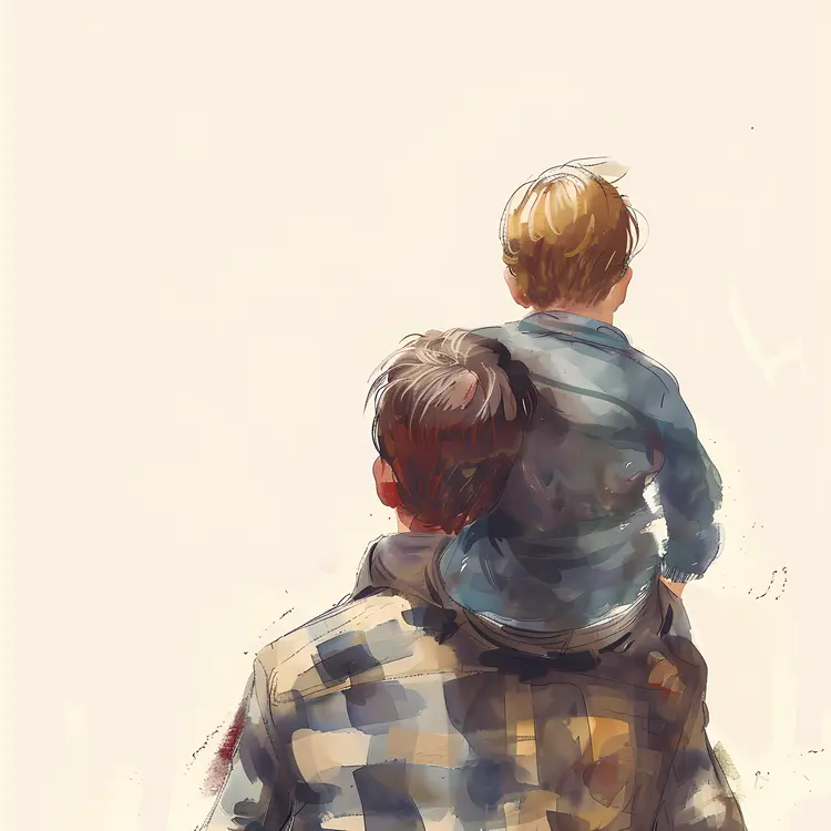 Father and Child Illustration