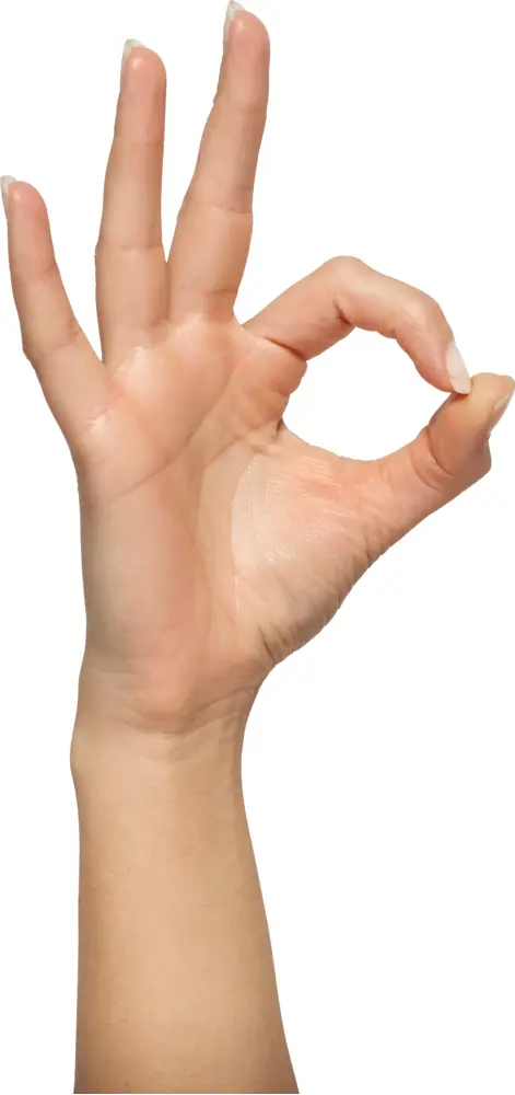 Hand Gesture with Fingers Forming an OK Sign