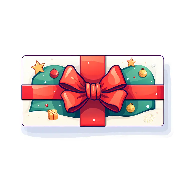 Christmas Gift Card with Ribbon