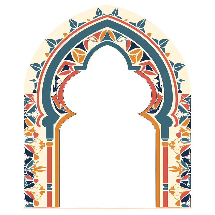 Artistic Decorative Arch with Colorful Patterns