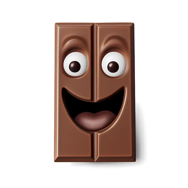 Cheerful Chocolate Bar Cartoon