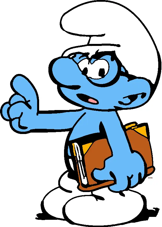 Blue Cartoon Character with Glasses Holding a Book