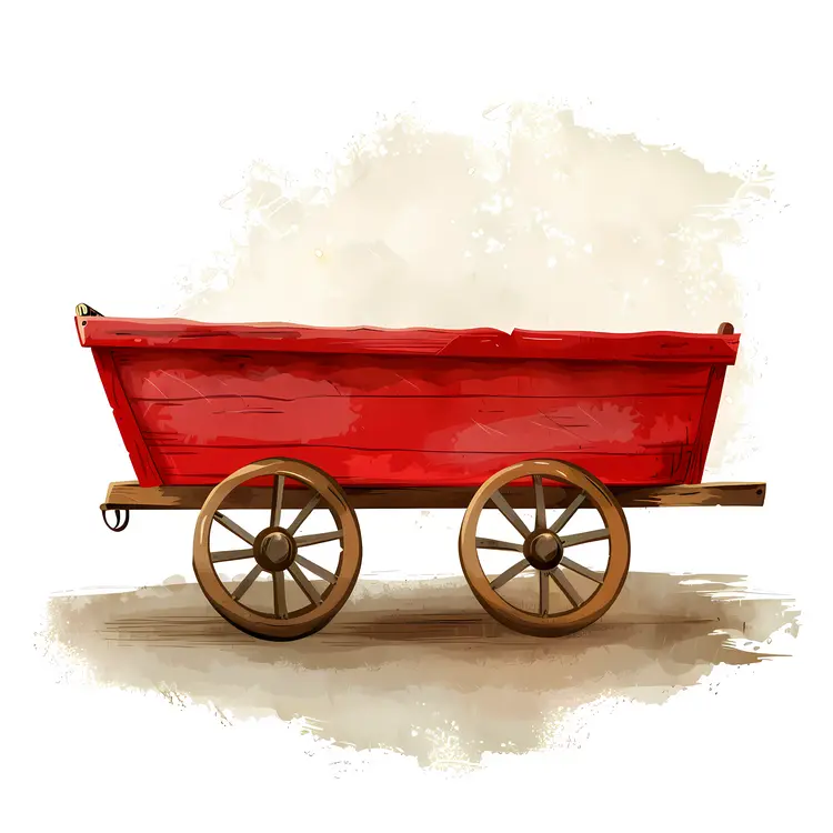Red Wagon Watercolor