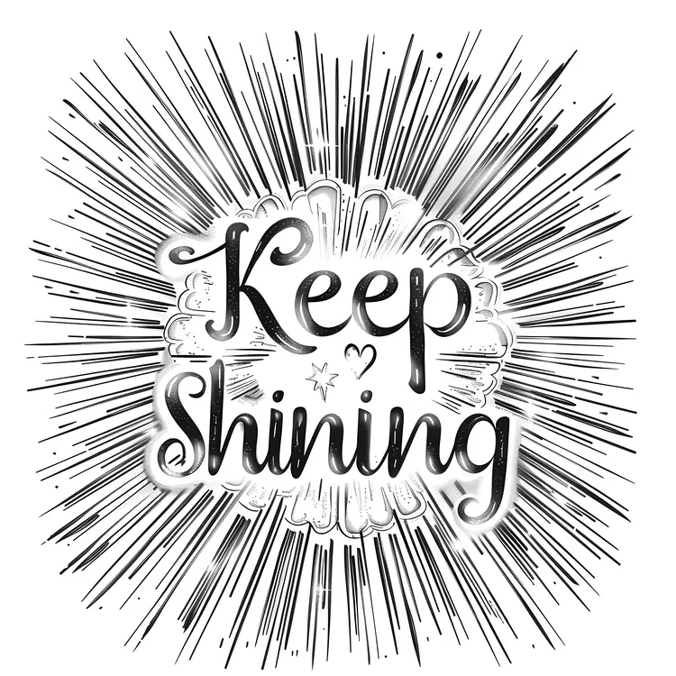 Black and White Keep Shining Typography