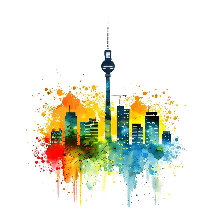 Colorful Skyline of a City