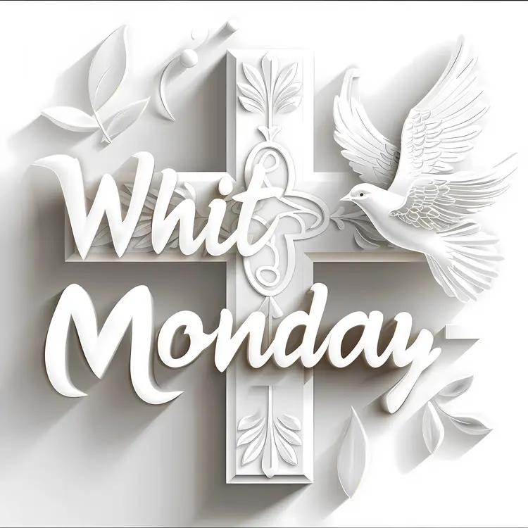 Whit Monday Cross with Dove in White