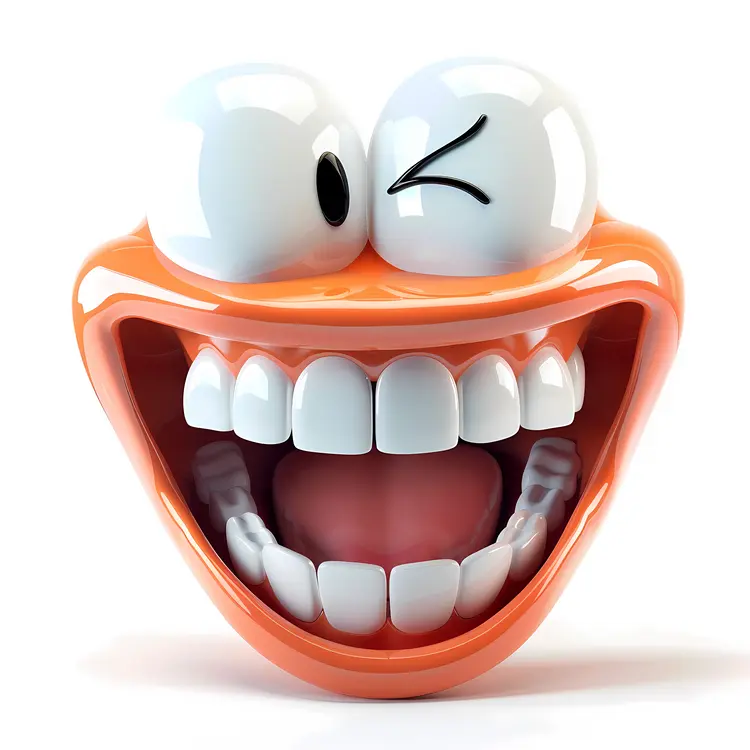 Orange Laughing Emoji with Big Teeth