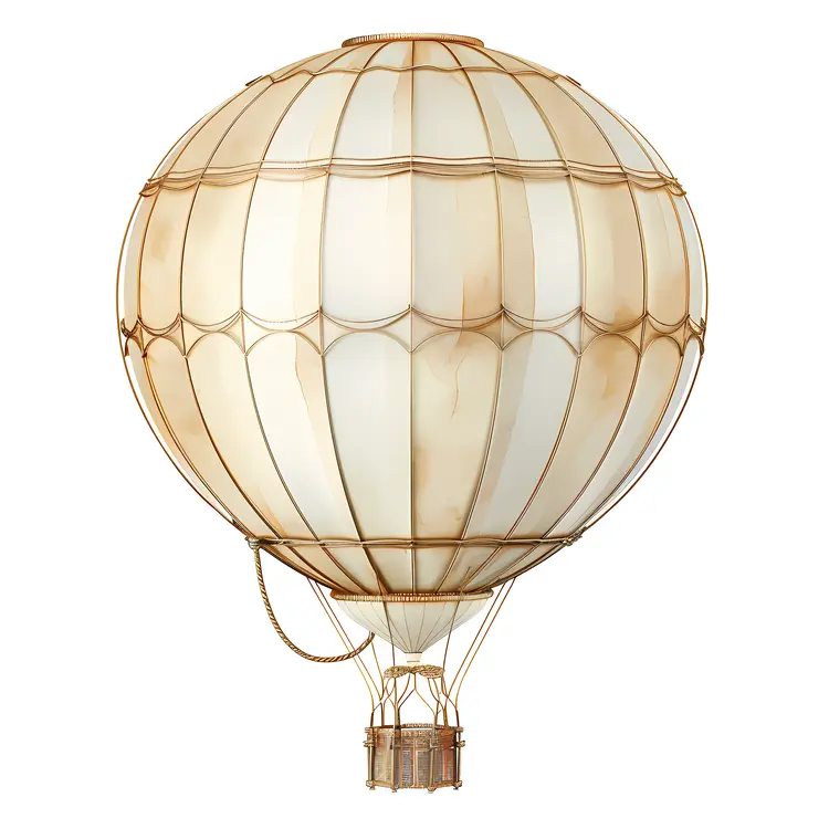 Classic Hot Air Balloon with Beige Panels