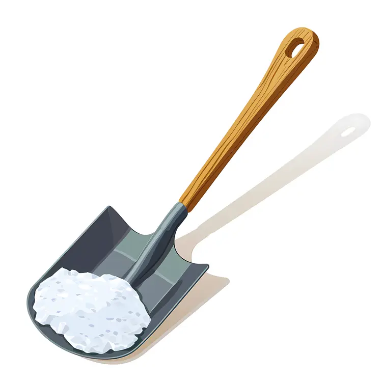 Gray Shovel with Snow