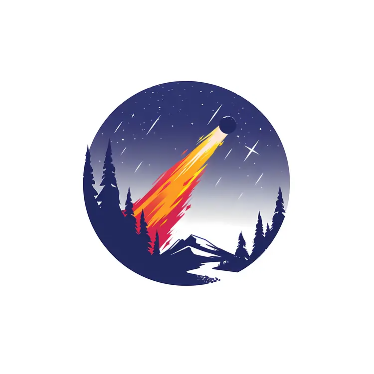 Meteor in Night Sky