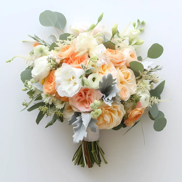 Elegant Peach and White Flower Bouquet