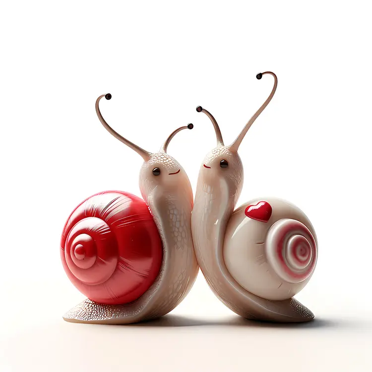Cartoon Snails in Love
