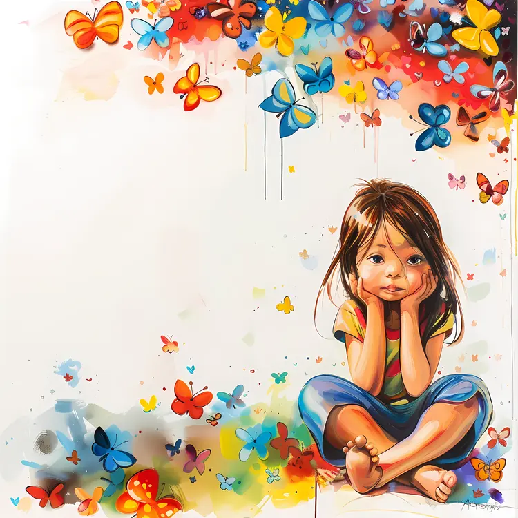 Girl with Butterflies