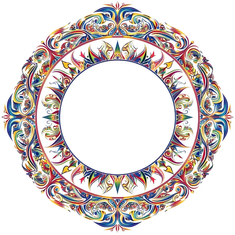 Intricate Floral Circle Decorative Frame