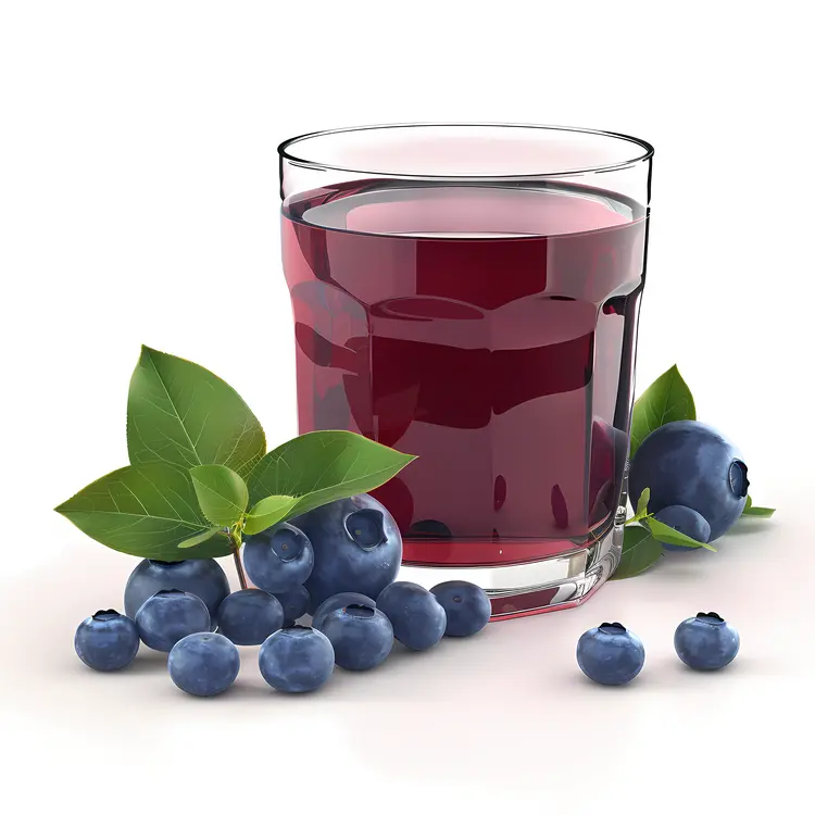 Fresh Blueberry Juice with Leaves