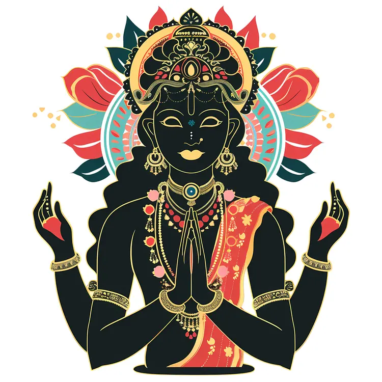 Traditional Hindu Deity Illustration