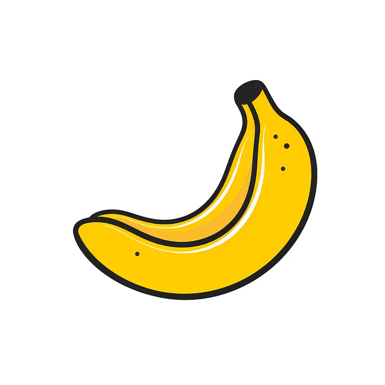 Single Yellow Banana Illustration