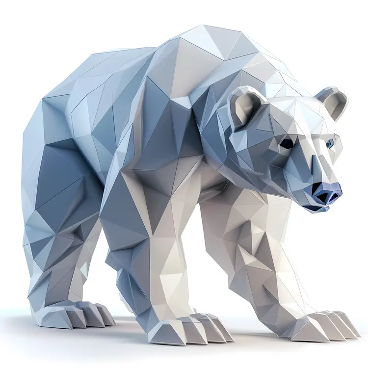 Geometric Polar Bear Standing