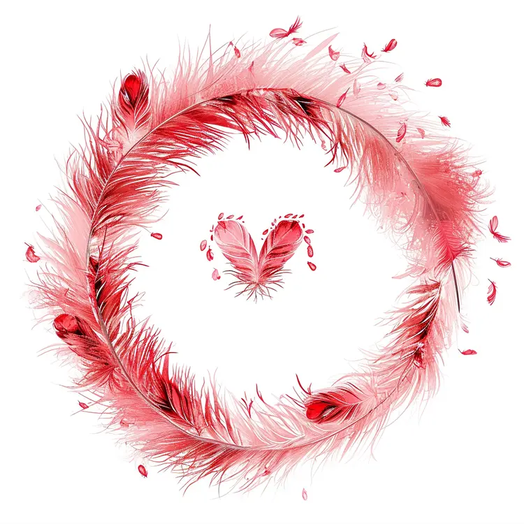 Romantic Feather Heart Wreath