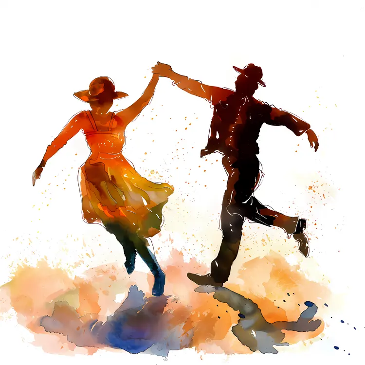 Watercolor Dancing Couple