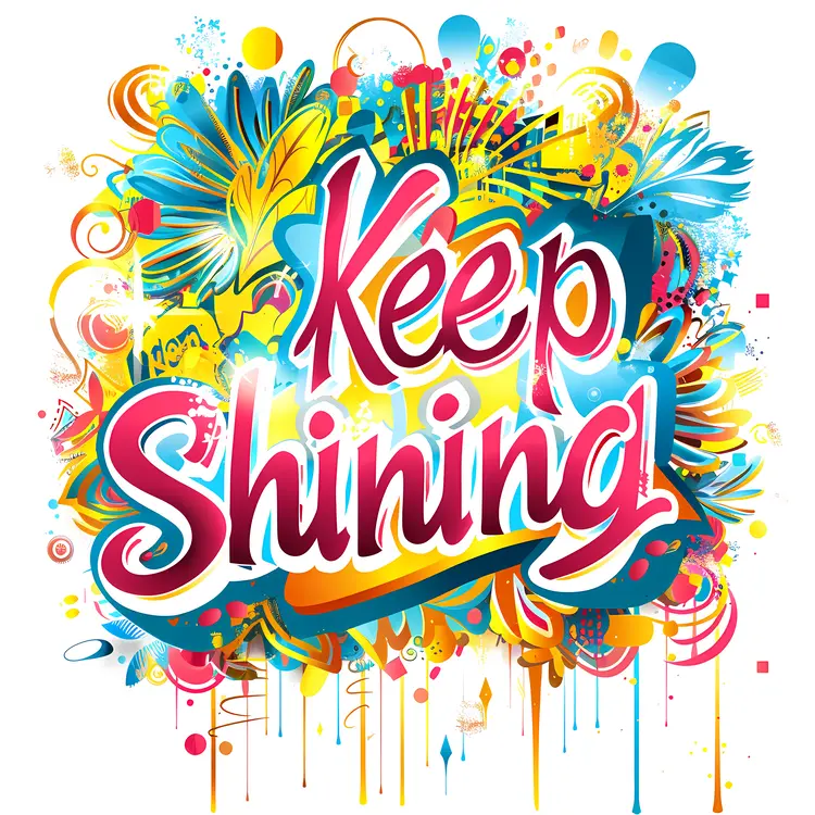 Colorful Keep Shining Motivational Text