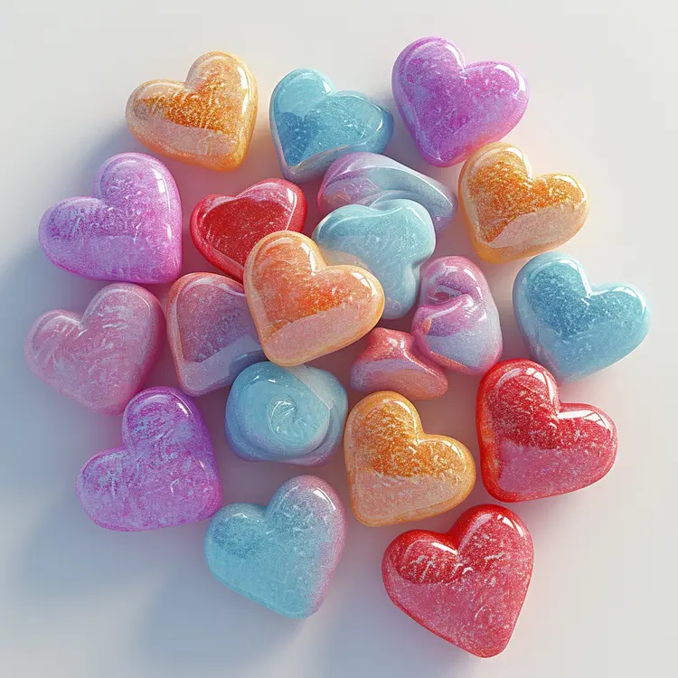 Colorful Heart-Shaped Candies