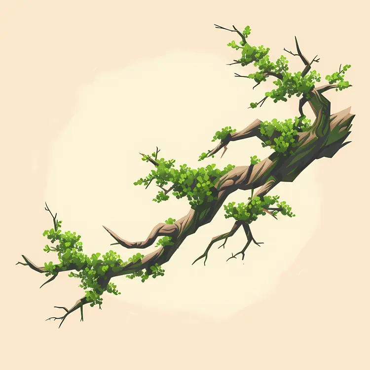 Branch with Green Leaves