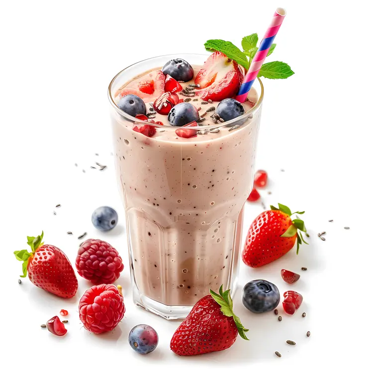 Delicious Berry Smoothie with Fresh Fruits