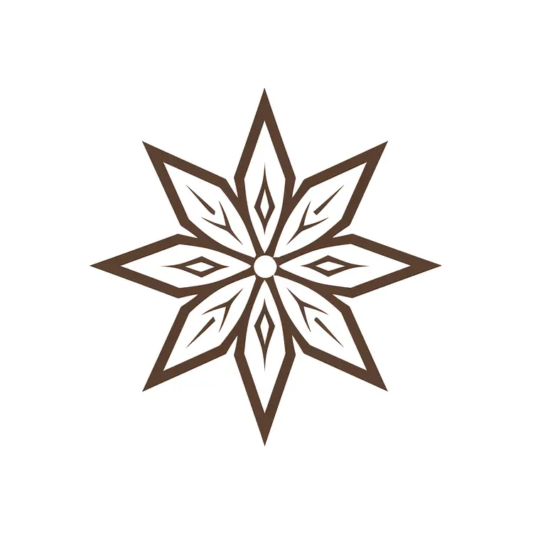 Brown Patterned Star Design