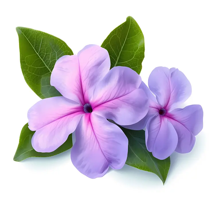 Purple Flowers with Green Leaves