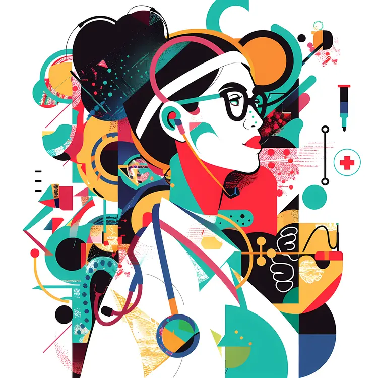 Abstract Female Doctor Illustration