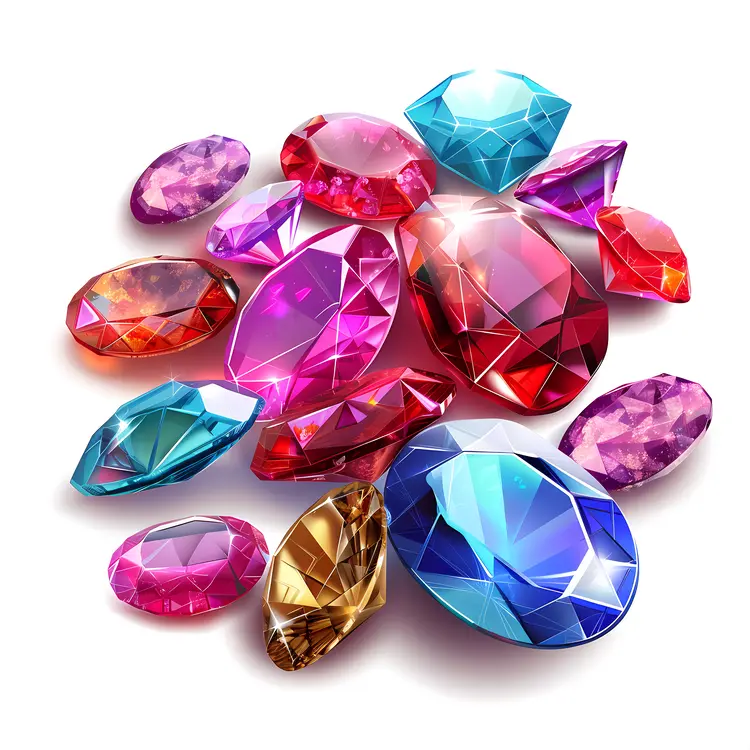 Assorted Colorful Shiny Gemstones