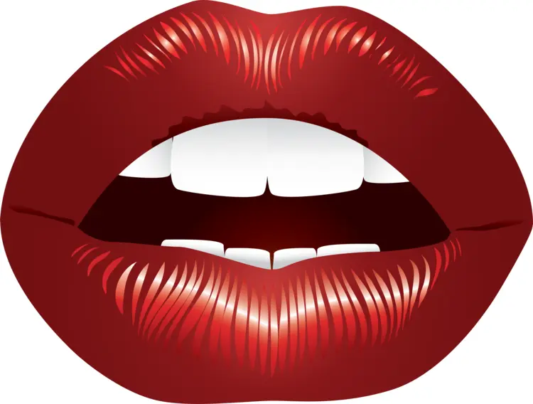 Red Lips with Teeth Illustration