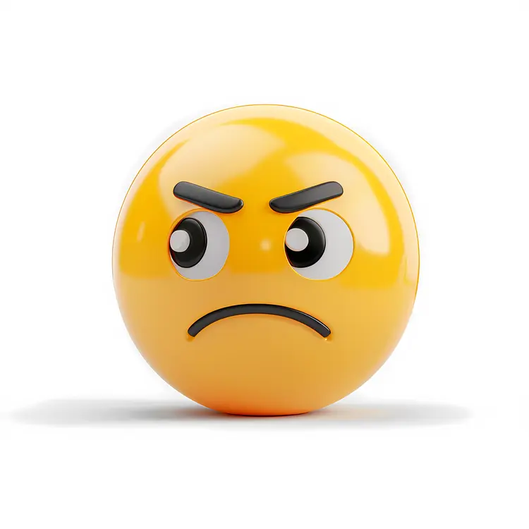 Yellow Emoticon with Angry Expression