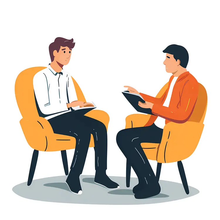 Illustration of Two People Talking
