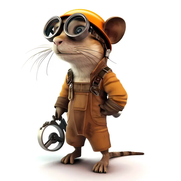 Hardworking Construction Mouse