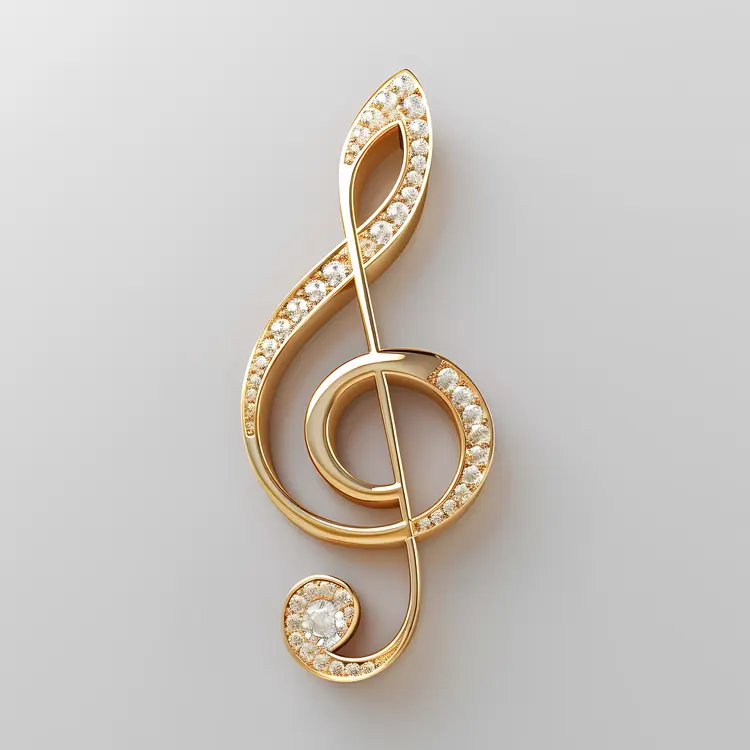 Shiny Golden Treble Clef