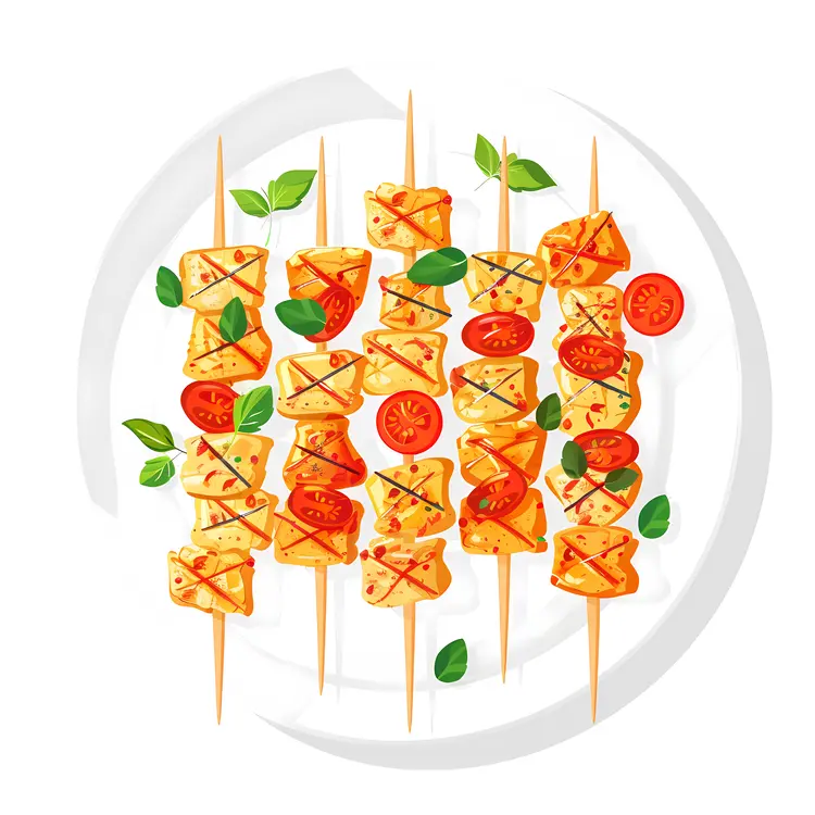 Grilled Skewers with Tomatoes and Herbs
